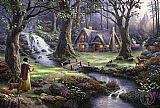 Thomas Kinkade - Snow White discovers the cottage painting